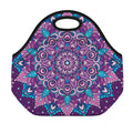 Purple And Blue Mandala Print Neoprene Lunch Bag