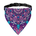 Purple And Blue Mandala Print Over The Collar Dog Bandana