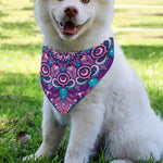 Purple And Blue Mandala Print Over The Collar Dog Bandana