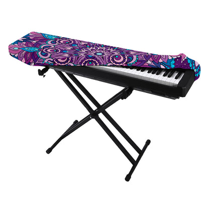 Purple And Blue Mandala Print Piano Keyboard Cover