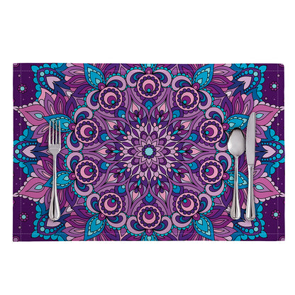 Purple And Blue Mandala Print Placemat