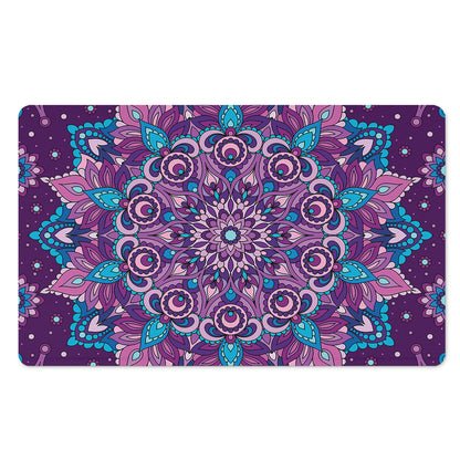 Purple And Blue Mandala Print Polyester Doormat