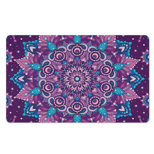 Purple And Blue Mandala Print Polyester Doormat
