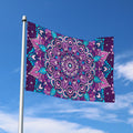 Purple And Blue Mandala Print Polyester Flag