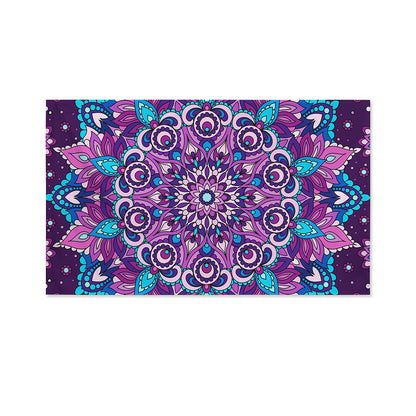 Purple And Blue Mandala Print Polyester Flag