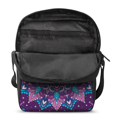 Purple And Blue Mandala Print Rectangular Crossbody Bag