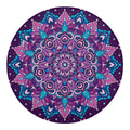 Purple And Blue Mandala Print Round Blanket