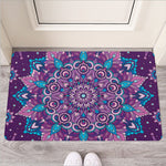 Purple And Blue Mandala Print Rubber Doormat