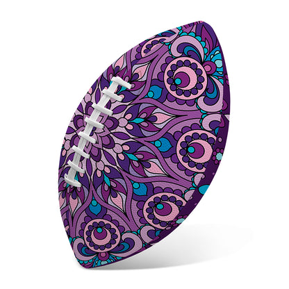 Purple And Blue Mandala Print Rugby Ball