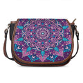 Purple And Blue Mandala Print Saddle Bag