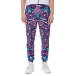 Purple And Blue Mandala Print Scuba Joggers