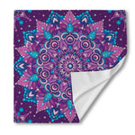 Purple And Blue Mandala Print Silk Bandana