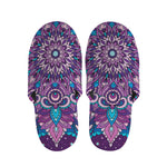 Purple And Blue Mandala Print Slippers