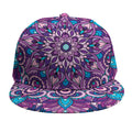 Purple And Blue Mandala Print Snapback Cap