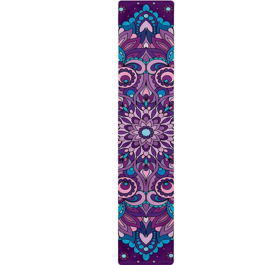 Purple And Blue Mandala Print Table Runner