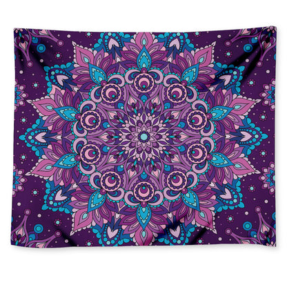 Purple And Blue Mandala Print Tapestry