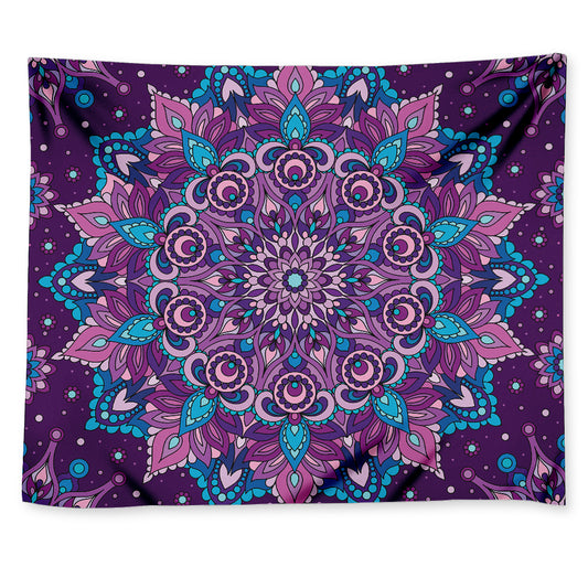 Purple And Blue Mandala Print Tapestry
