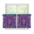 Purple And Blue Mandala Print Tier Curtains