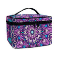 Purple And Blue Mandala Print Travel Makeup Bag