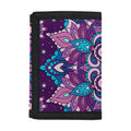 Purple And Blue Mandala Print Trifold Wallet