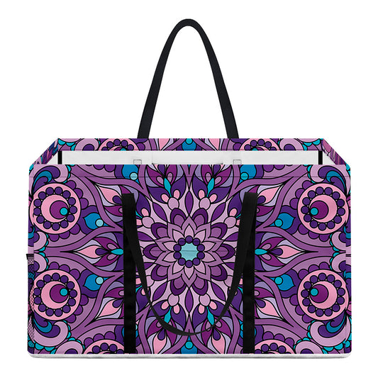 Purple And Blue Mandala Print Utility Tote Bag