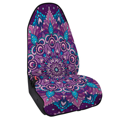 Purple And Blue Mandala Print Waterproof Car Seat Cover