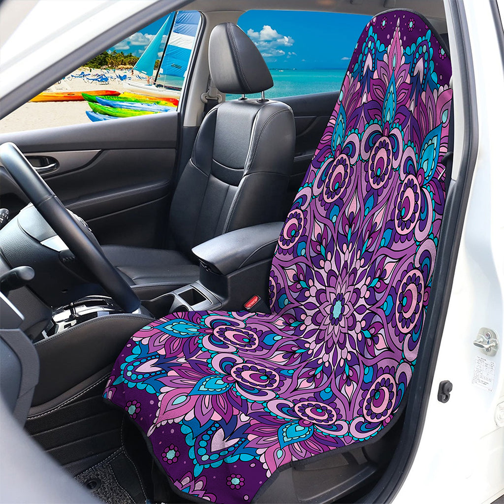 Purple And Blue Mandala Print Waterproof Car Seat Cover