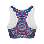 Purple And Blue Mandala Print Women's Sports Bra