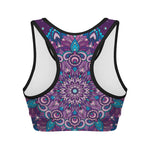 Purple And Blue Mandala Print Women's Sports Bra