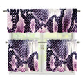 Purple And Blue Snakeskin Print 3 Piece Kitchen Curtains
