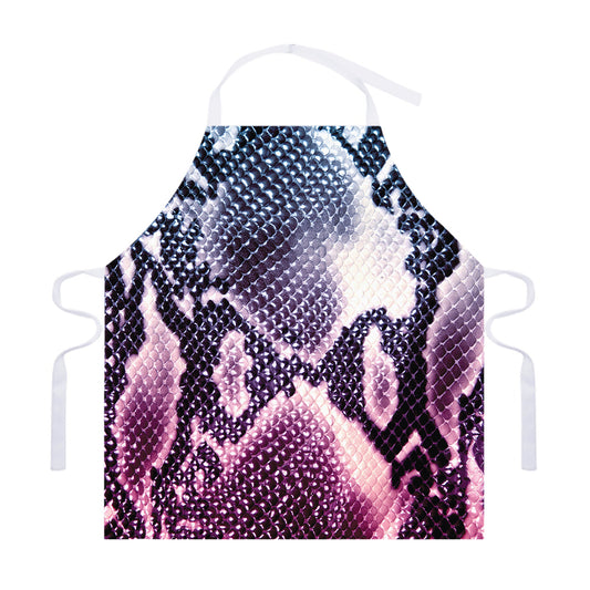 Purple And Blue Snakeskin Print Adjustable Apron