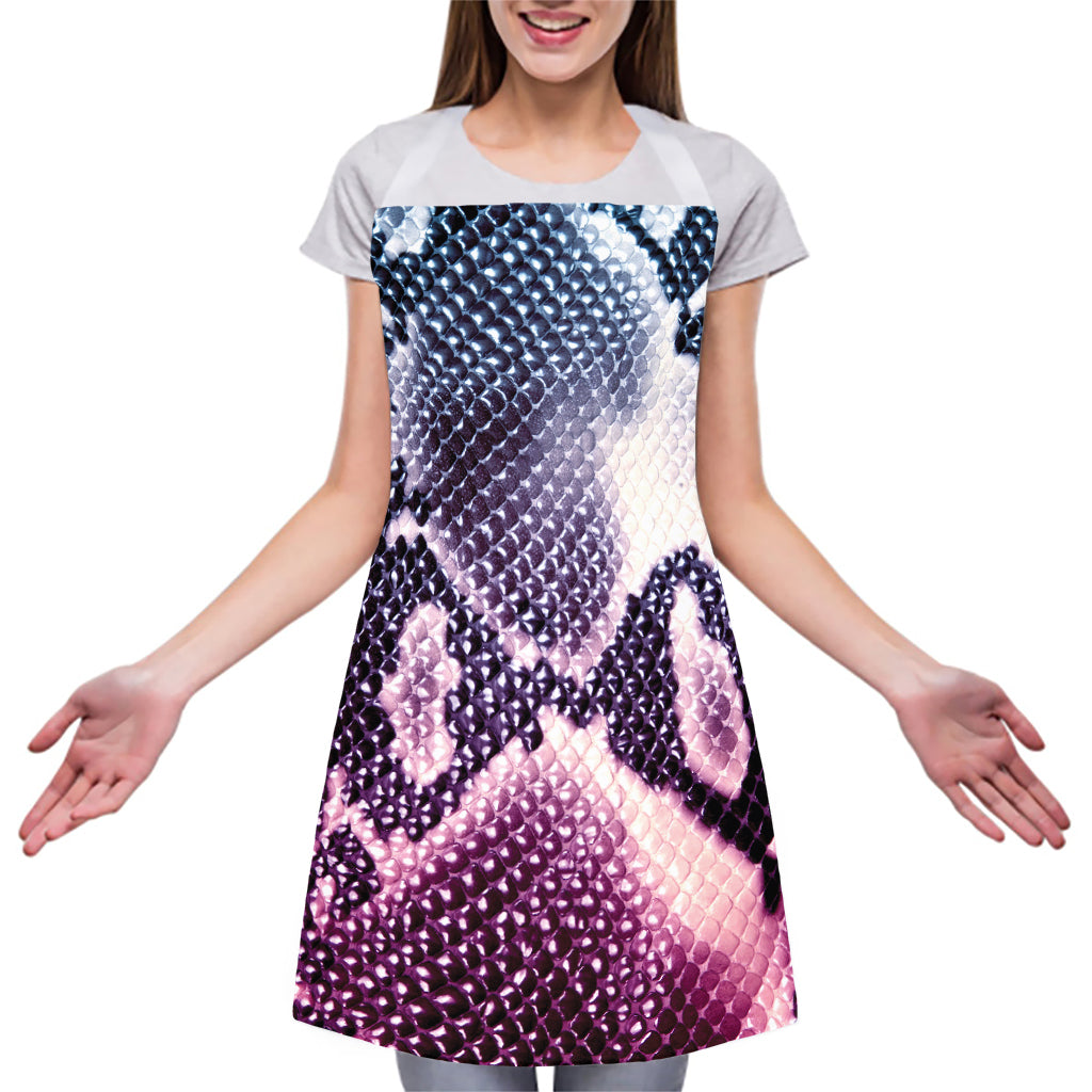 Purple And Blue Snakeskin Print Adjustable Apron