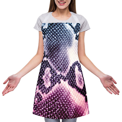 Purple And Blue Snakeskin Print Adjustable Apron