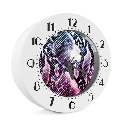 Purple And Blue Snakeskin Print Alarm Clock