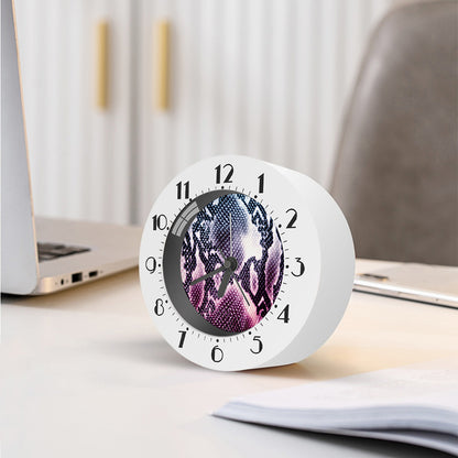 Purple And Blue Snakeskin Print Alarm Clock