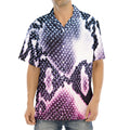 Purple And Blue Snakeskin Print Aloha Shirt
