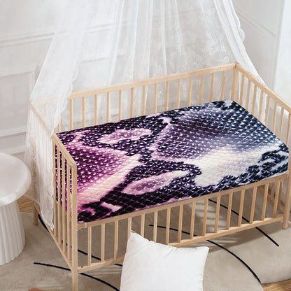Purple And Blue Snakeskin Print Baby Crib Sheet