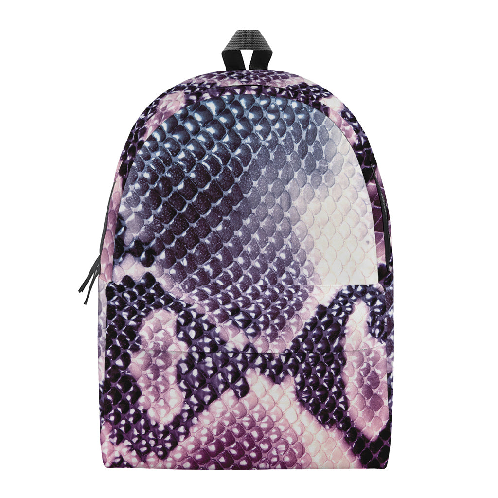 Purple And Blue Snakeskin Print Backpack