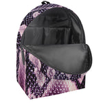 Purple And Blue Snakeskin Print Backpack