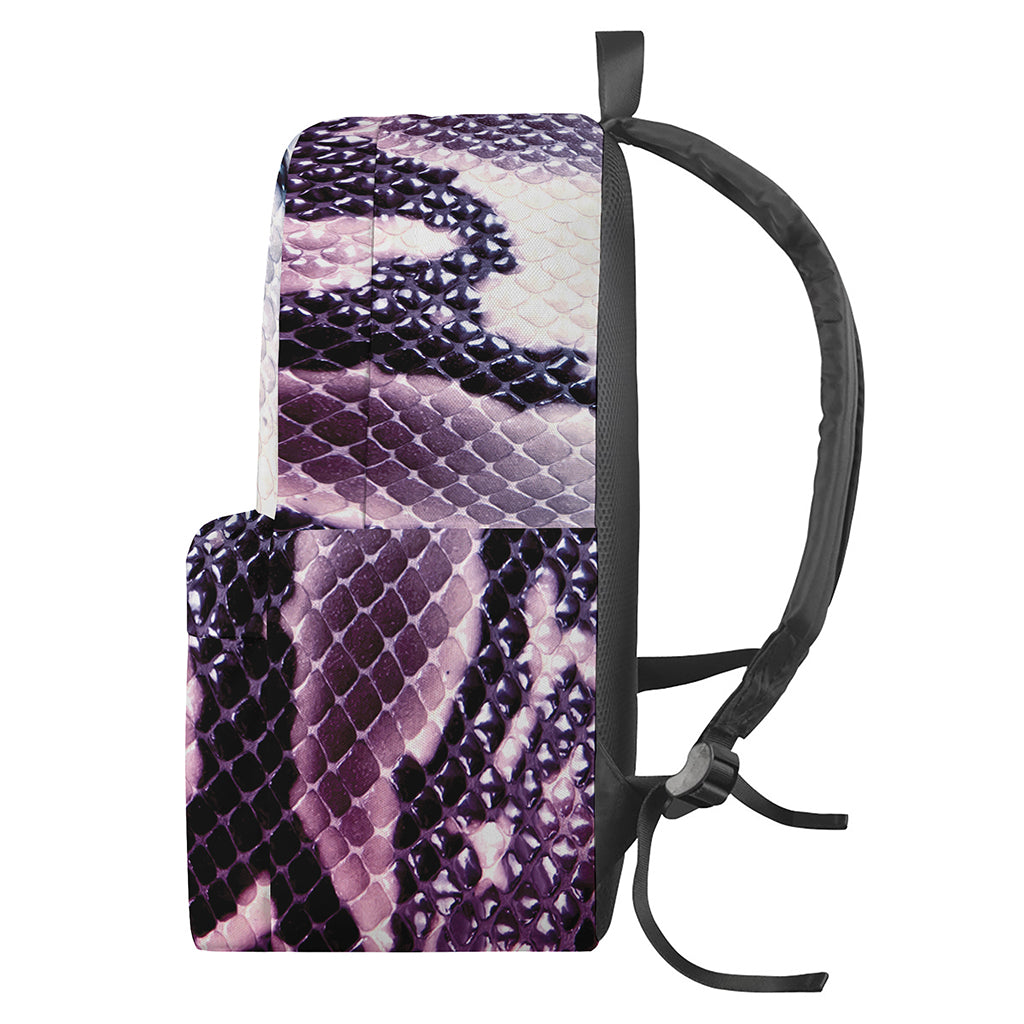 Purple And Blue Snakeskin Print Backpack