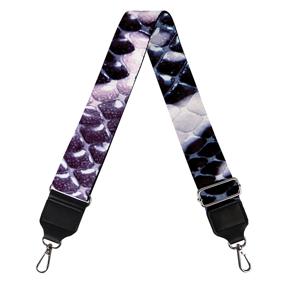 Purple And Blue Snakeskin Print Bag Strap