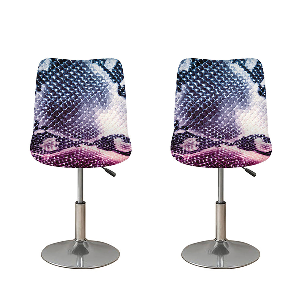 Purple And Blue Snakeskin Print Bar Stool Covers