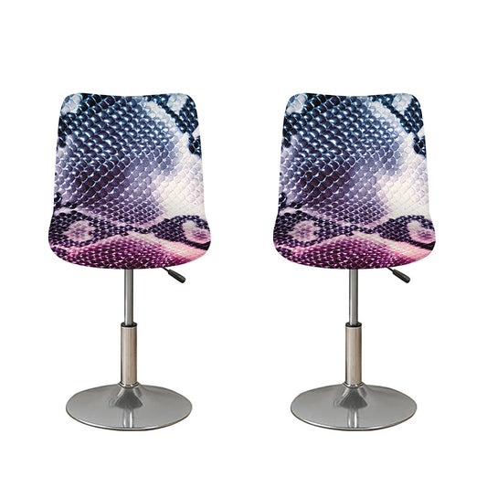 Purple And Blue Snakeskin Print Bar Stool Covers