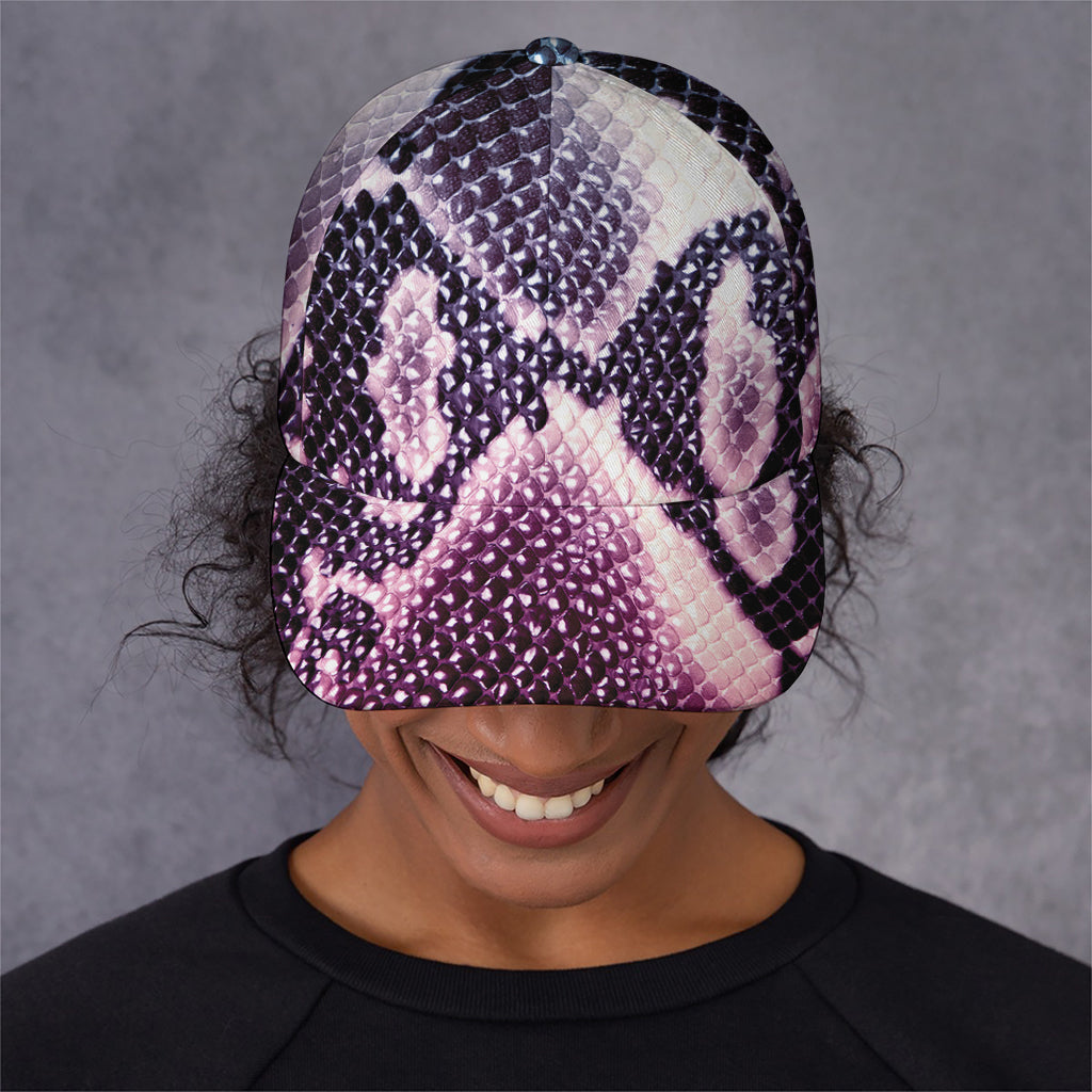 Purple And Blue Snakeskin Print Baseball Cap