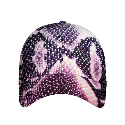 Purple And Blue Snakeskin Print Baseball Cap
