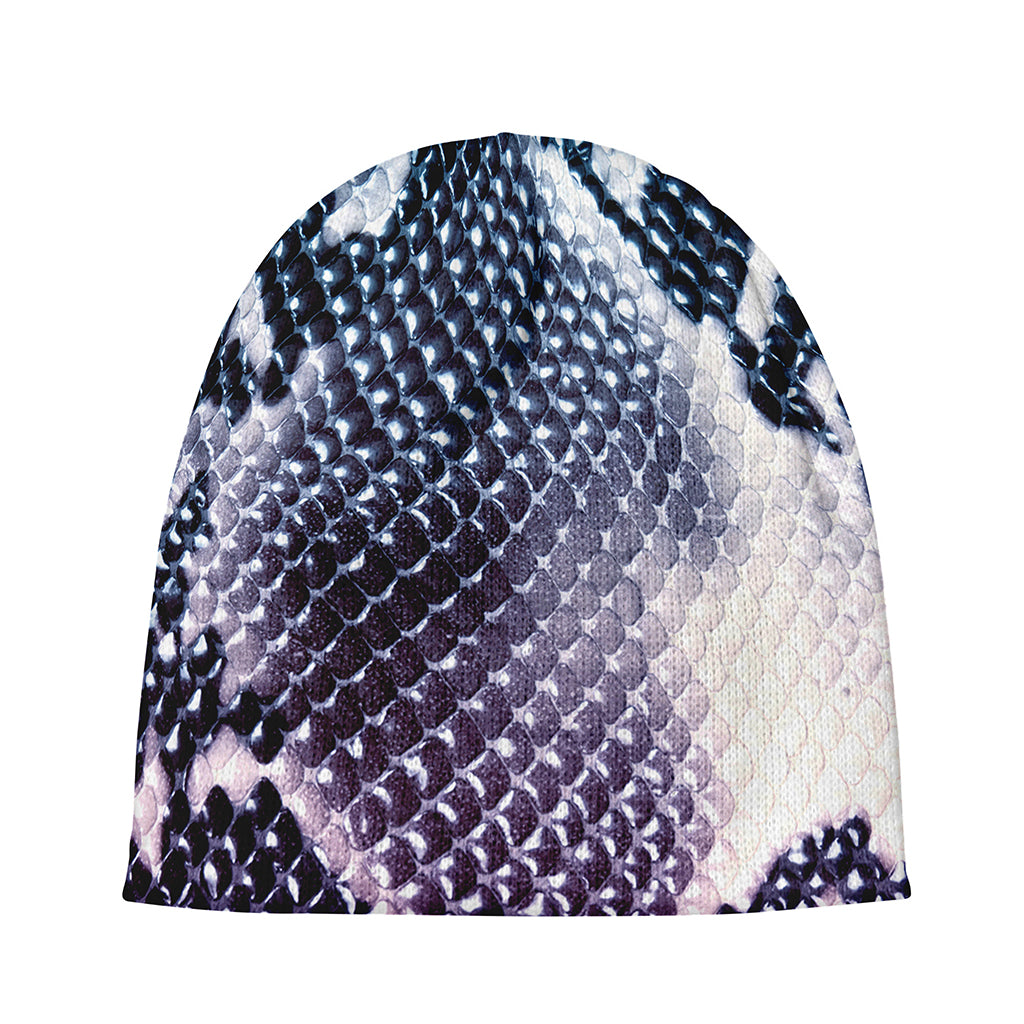 Purple And Blue Snakeskin Print Beanie