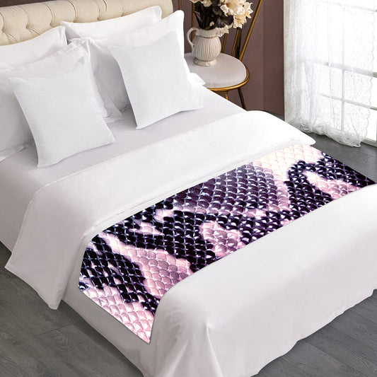 Purple And Blue Snakeskin Print Bed Runner