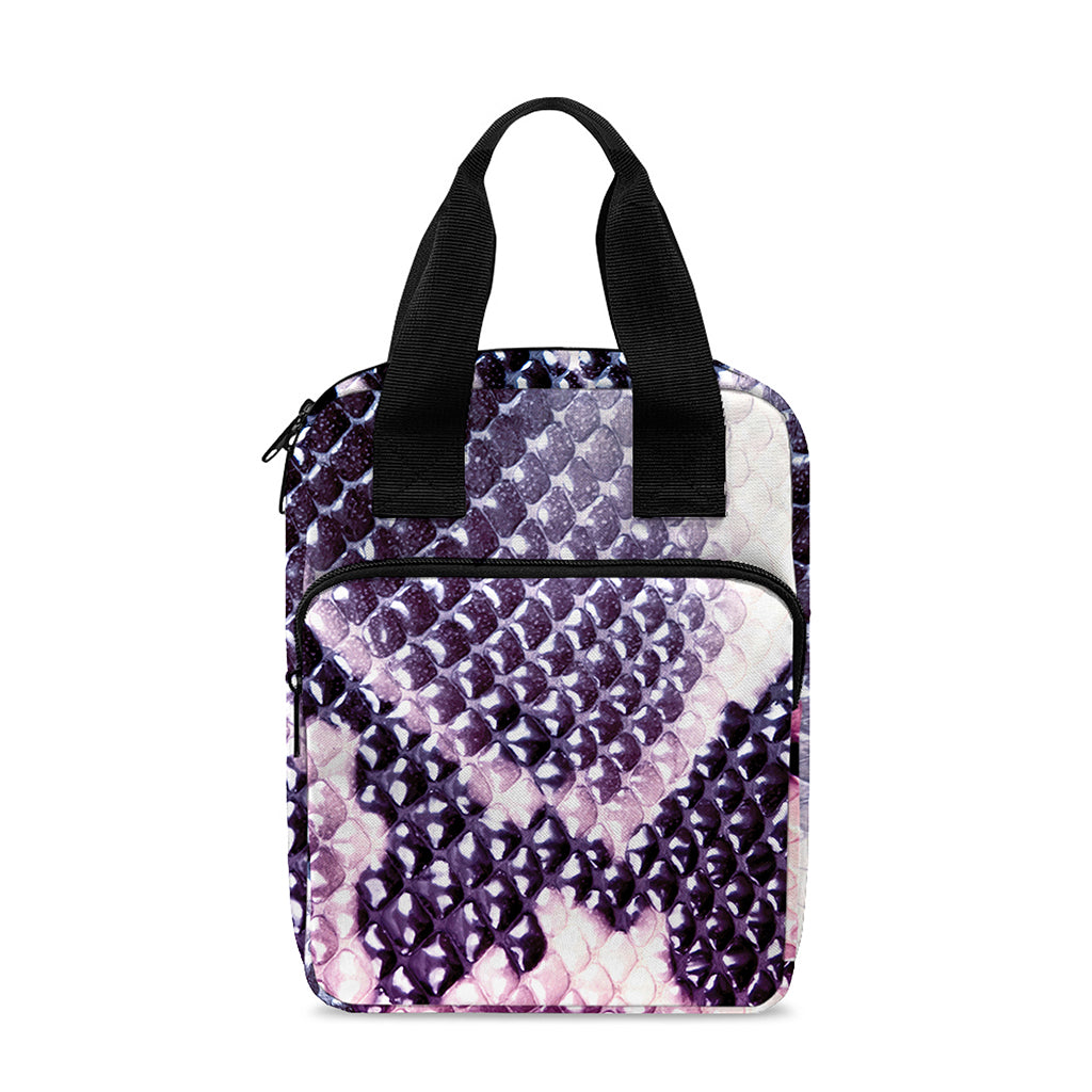 Purple And Blue Snakeskin Print Bible Tote Bag