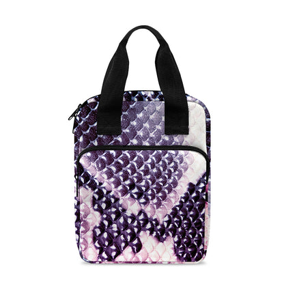 Purple And Blue Snakeskin Print Bible Tote Bag