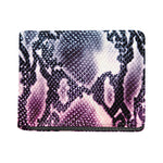 Purple And Blue Snakeskin Print Bifold Wallet